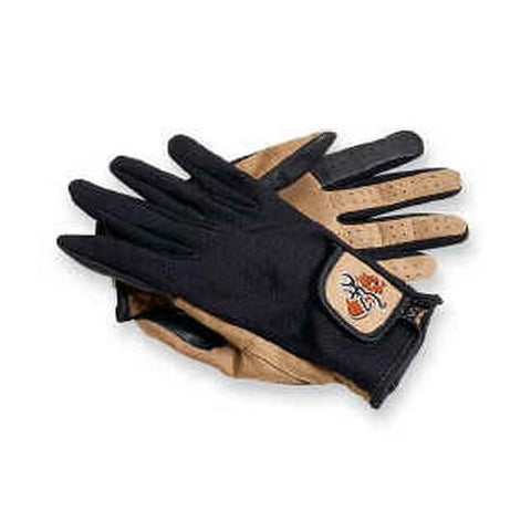 Mesh Back Shooting Gloves - Tan-Black, Medium