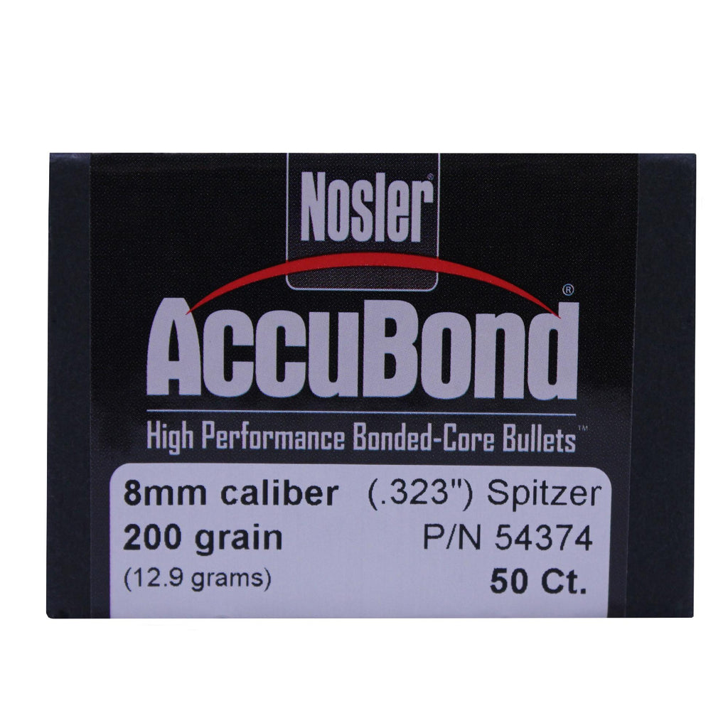 8mm Bullets - AccuBond, 200 Grains, Bonded Spitzer Boat Tail, Per 50