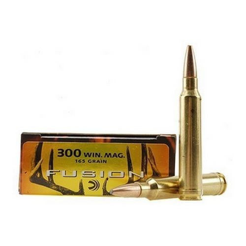 300 Winchester Magnum - Fusion, 165 Grain, Fusion Bonded Spitzer Boat Tail (Spire Point), Per 20