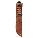 US Military Fighting-Utility Knife, US Army - Straight Edge, Brown Leather Sheath