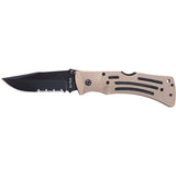 Mule Folder - Deset Tan, Serrated Edge