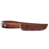 Stacked Leather Handled Hunter Knife - Marine Hunter 10 3-4"