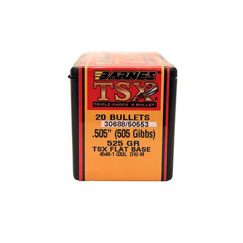 505 Gibbs Triple-Shock X Bullets, 525 Grains, Hollow Point Flat Base, Per 20