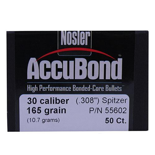 30 Caliber Bullets - AccuBond, 165 Grains, Ballistic Tip Spitzer Boat Tail, Per 50