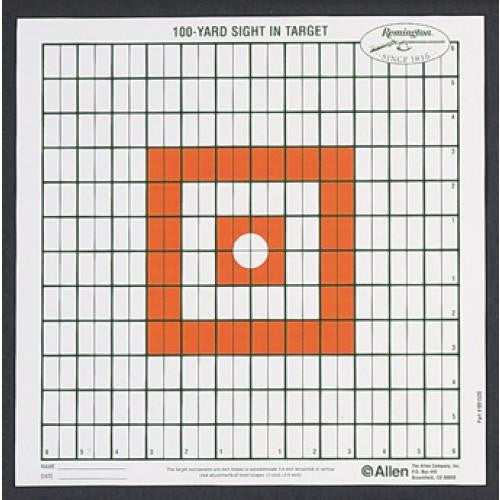 Remington Shooting Targets - 13 1-2"x13 1-2" Grid Style, 100 Yards Sight-In, Per 12