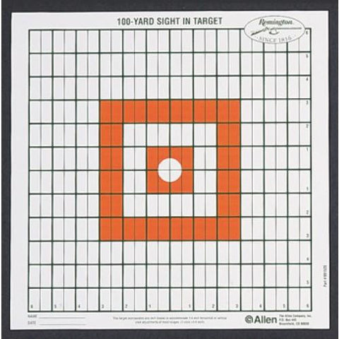 Remington Shooting Targets - 13 1-2"x13 1-2" Grid Style, 100 Yards Sight-In, Per 12