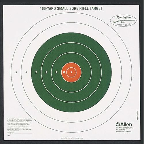 Remington Shooting Targets - 13 1-2"x13 1-2" Bullseye Style, 100 Yard Sight-In, Per 12