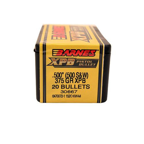 500 Smith & Wesson Bullets - XPB Handgun, 375 Grains, Solid Copper Hollow Point Lead-Free, Per 20