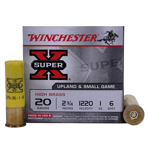 20 Gauge - Super X High Brass Game, 2 3-4", 1 oz, #6 Lead Shot, Per 25