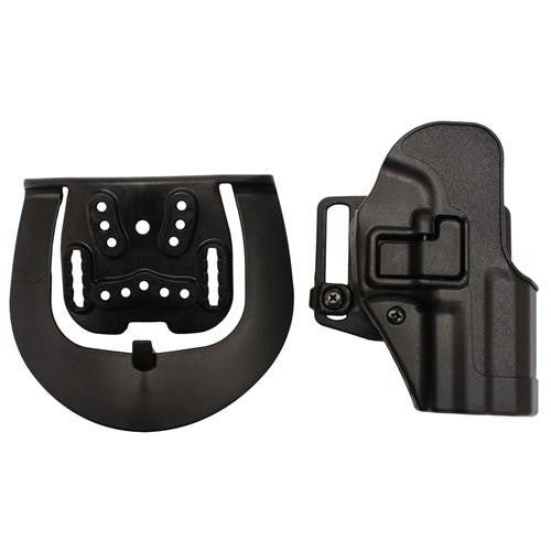 Serpa CQC, Belt & Paddle Holster, Plain Matte Black Finish - H&K USP Compact, Right Hand