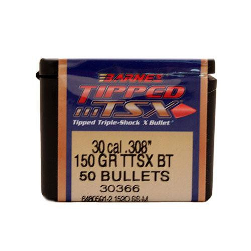 30 Caliber Bullets - Tipped Triple-Shock X, 150 Grains, Spitzer Boat Tail Lead-Free, Per 50