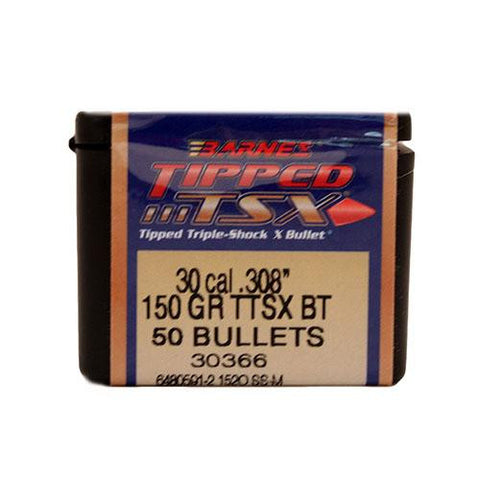 30 Caliber Bullets - Tipped Triple-Shock X, 150 Grains, Spitzer Boat Tail Lead-Free, Per 50