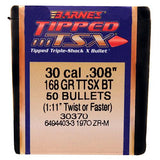 30 Caliber Bullets - Tipped Triple-Shock X, 168 Grains, Spitzer Boat Tail Lead-Free, Per 50