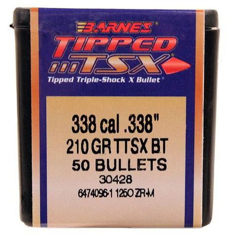 338 Caliber Bullets - Tipped Triple-Shock X, 210 Grains, Spitzer Boat Tail Lead-Free, Per 50