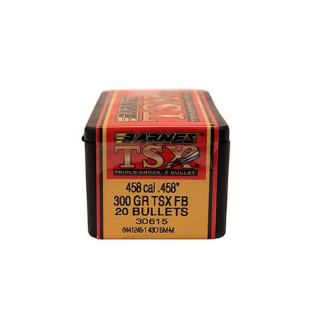 458 Caliber Bullets - Triple-Shock X, 300 Grains, Hollow Point Flat Base Lead-Free, Per 20