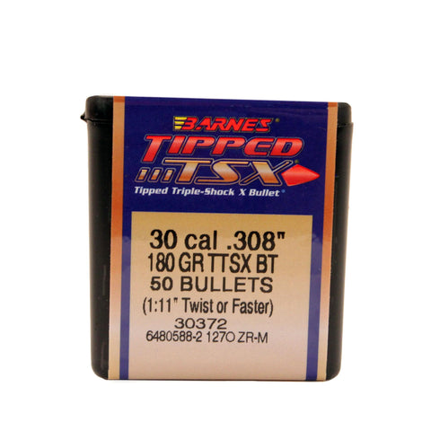 30 Caliber Bullets - Tipped Triple-Shock X, 180 Grains, Spitzer Boat Tail (SBT) Lead-Free, Per 50