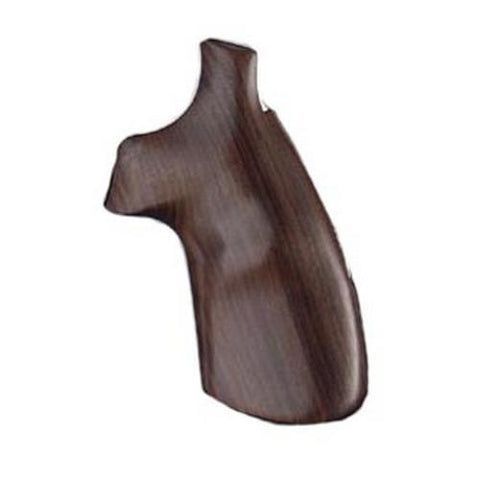 Wood Grips - Pau Ferro - Compact grip for N Round Butt Revolvers, No Finger Grooves