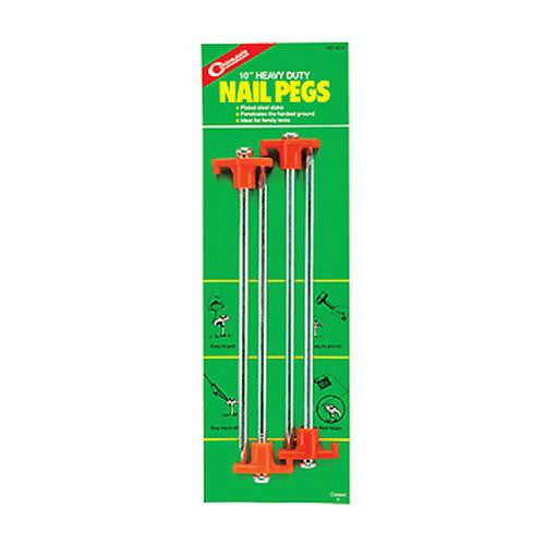 Tent Stakes - Pegs - 10" Nail Pegs -- pkg of 4