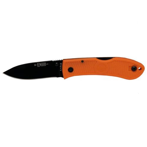 Dozier Folding Hunter - Blaze Orange, Black Clip, Straight Edge