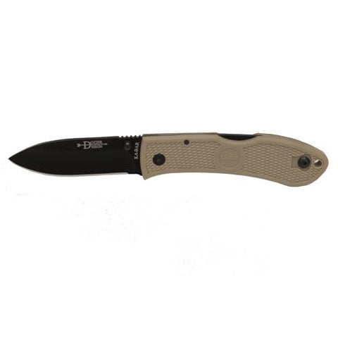 Dozier Folding Hunter - Coyote Brown, Black Clip, Straight Edge