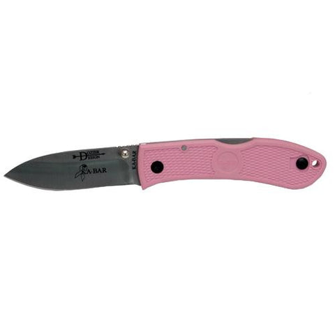 Dozier Folding Hunter - Pink, Silver Clip, Straight Edge