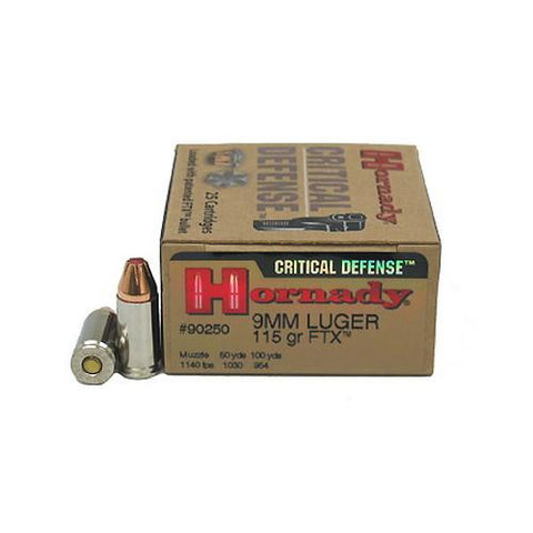 9mm Luger - 115gr. Critical Defense (Per 25)