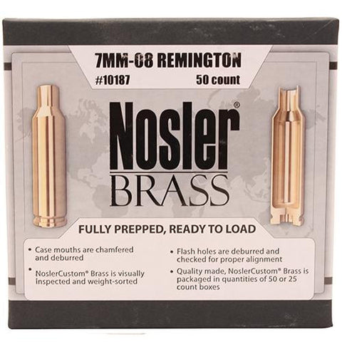 Custom Reloading Brass - 7mm-08 Remington, Per 50