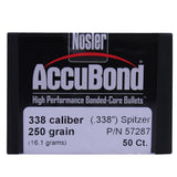 338 Caliber Bullets - AccuBond, 250 Grains, Ballistic Tip Spitzer, Per 50