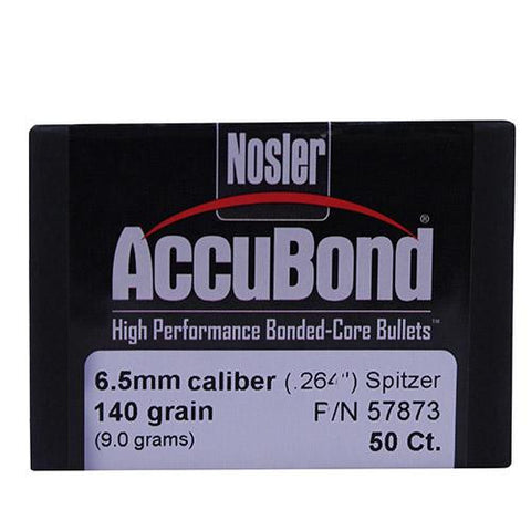 6.5mm Bullets - AccuBond, 140 Grains, Bonded Spitzer Boat Tail, Per 50