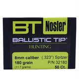 8mm Bullets - Ballistic Tip Hunting, 180 Grains, Spitzer, Per 50