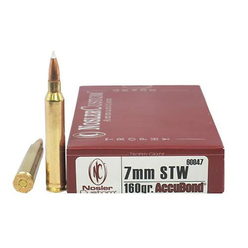 7mm STW Ammunition - Trophy Grade, 160 Grains, AccuBond, Per 20