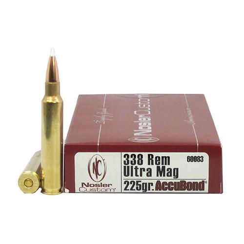 338 Remington Ultra Magnum (RUM) Trophy Grade Ammunition, 225 Grains, Per 20