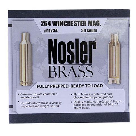 Custom Reloading Brass - 264 Winchester Magnum, Per 50