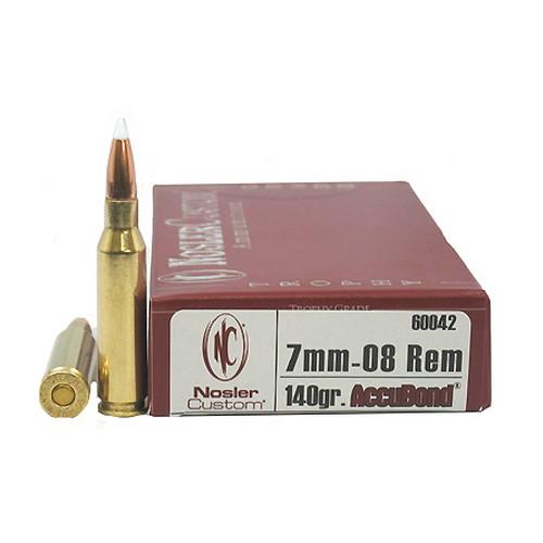 7mm-08 Remington Ammunition - Trophy Grade, 140 Grains, AccuBond, Per 20