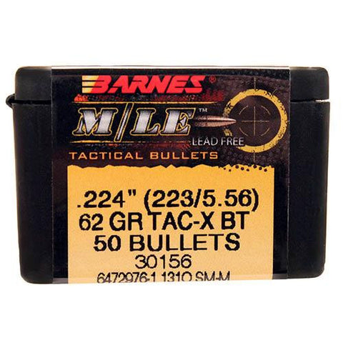 223 Caliber-5.56mm Bullets - TAC-X, 62 Grains, Hollow Point Boat Tail Lead-Free, Per 50