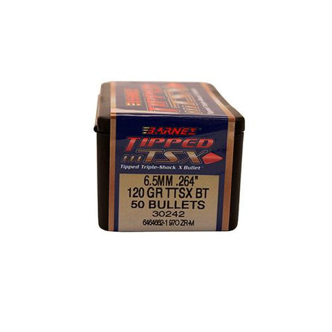 264 Caliber-6.5mm Bullets - Tipped Triple-Shock X, 120 Grains, Spitzer Boat Tail Lead-Free, Per 50