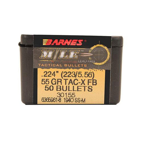 223 Caliber-5.56mm Bullets - TAC-X, 55 Grains, Hollow Point Flat Base Lead-Free, Per 50