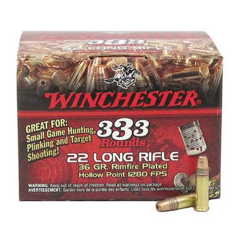 22 Long Rifle - Rimfire, 36 Grains, Copper Plated Hollow Point, Per 333