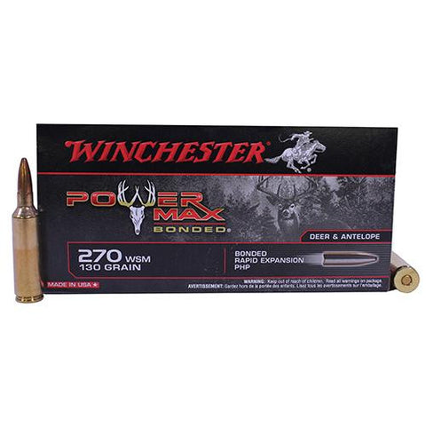 270 Winchester Short Magnum - Power Max Bonded, 130 Grains, Protected Hollow Point, Per 20