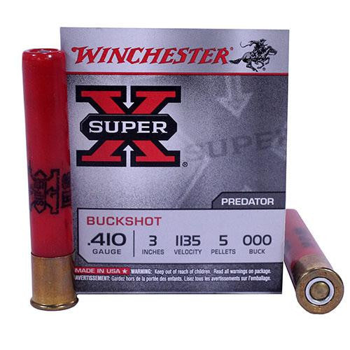 410 Gauge - Super-X, 3", 5 pellets, #000 Lead Buckshot, Per 5