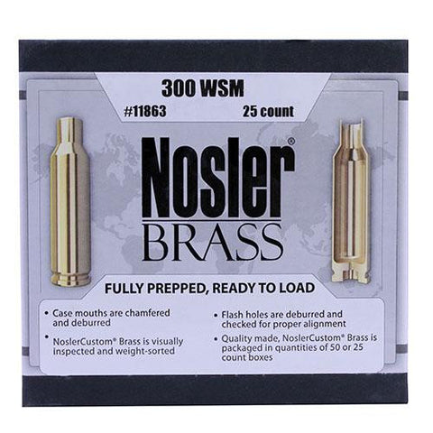 Custom Reloading Brass - 300 Winchester Short Magnum (WSM), Per 25