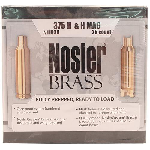 Custom Reloading Brass - 375 H&H Magnum, Per 25