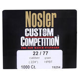 22 Caliber Bullets - Custom Competition, 77 Grains, Hollow Point Boat Tail, Per 1000