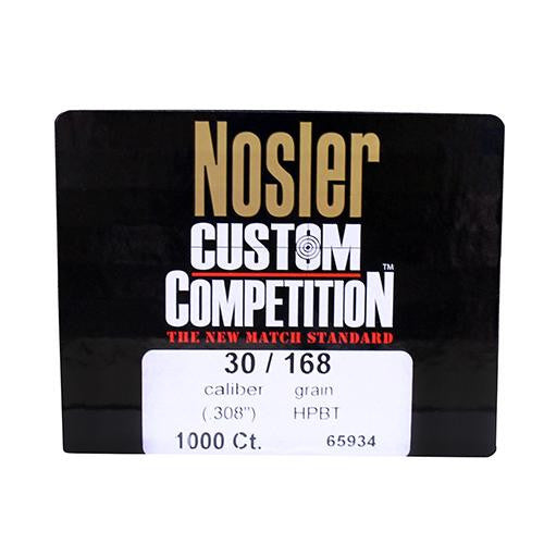 30 Caliber Bullets - Custom Competition, 168 Grains, Hollow Point Boat Tail, Per 1000