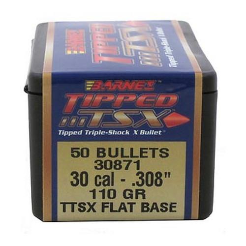 30 Caliber Bullets - Tipped Triple-Shock X, 110 Grains, Flat Base (FB) Lead-Free, Per 50