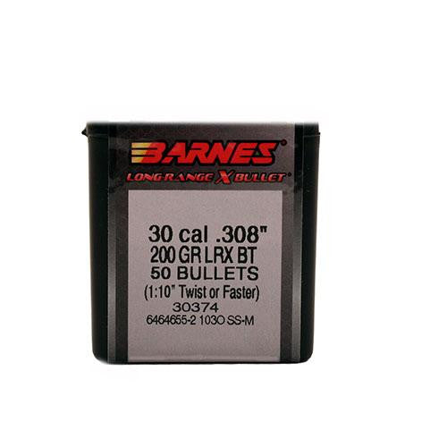 30 Caliber Bullets - Long-Range Hunting, 200 Grains, LRX Boat Tail, Per 50