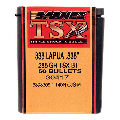 338 Lapua Magnum Bullets - Triple-Shock X, 285 Grains, Hollow Point Boat Tail Lead-Free, Per 50