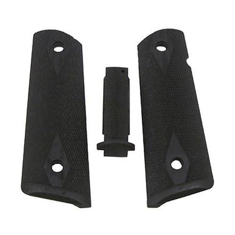 Government G10 Mag Grip Kit, Checkered Flat Mainspring - Black