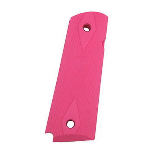 Colt Government Rubber Grip Panels, Checkered with Diamonds - Pink