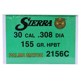 30 Caliber - MatchKing, 155 Grains, Palma Hollow Point Boat Tail, Per 500